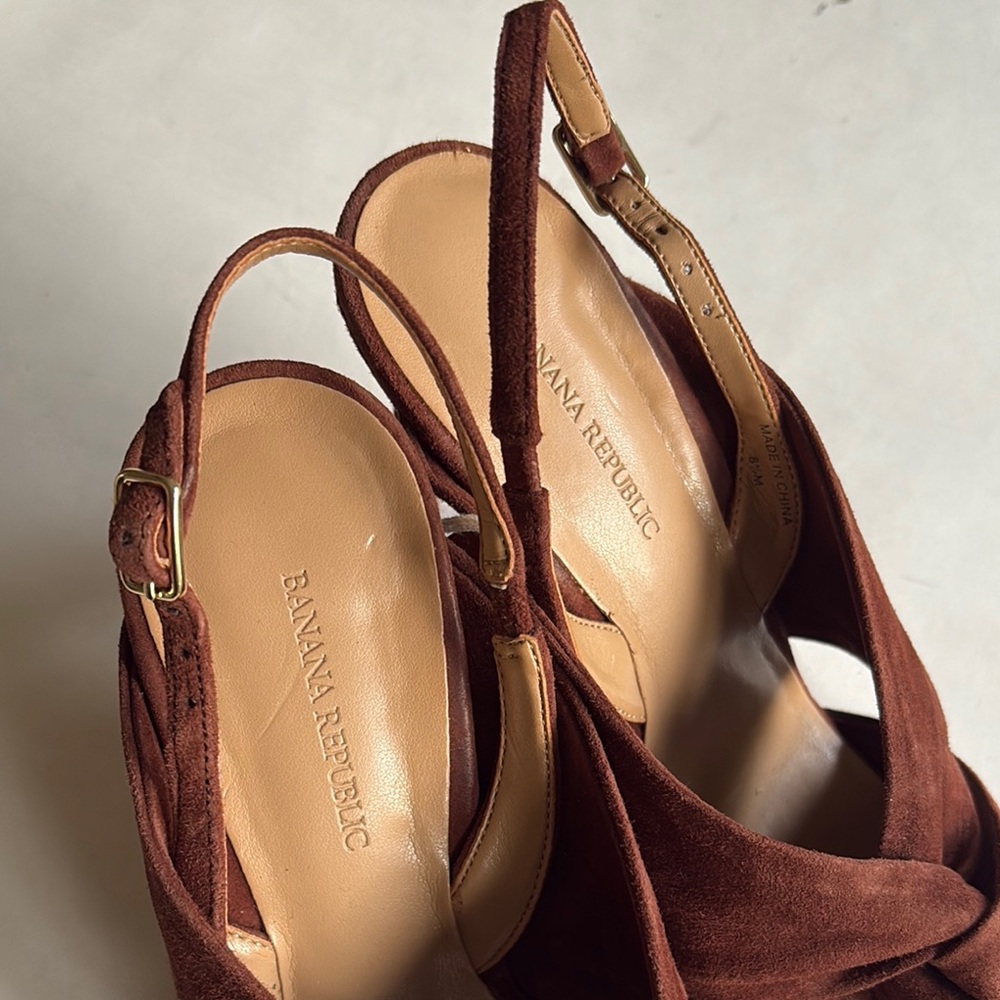 Banana Republic Sandals Jessa Brown Heels size 8.5 - Picture 3 of 10